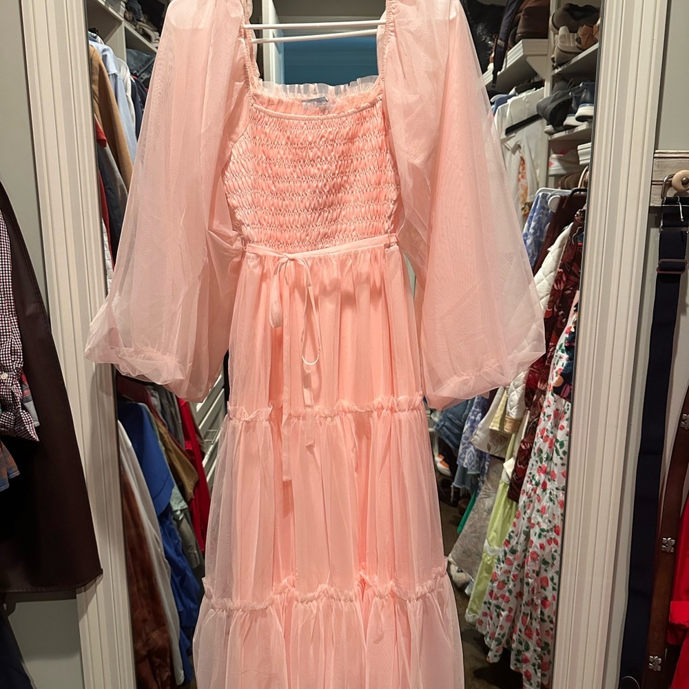 Pink maternity dress